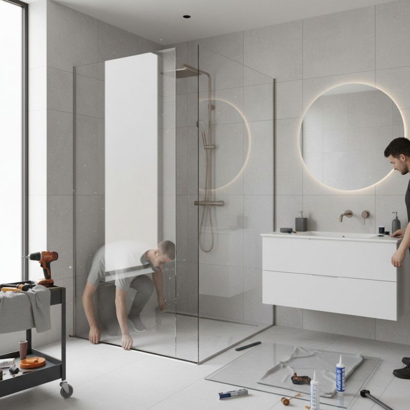 Shower Window Installation detail